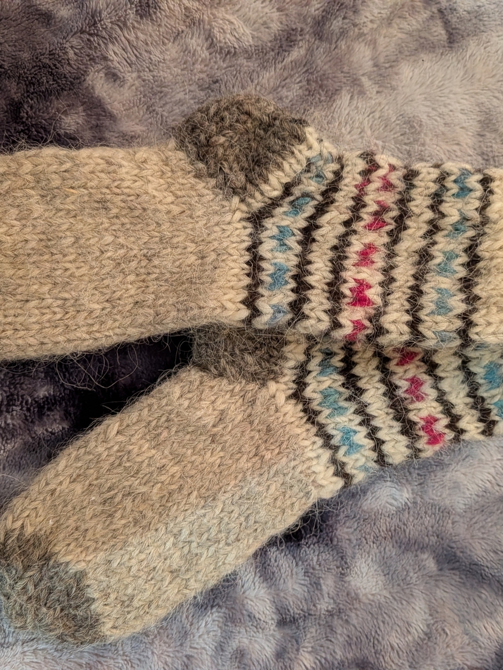 Cozy Wool Fair Isle Knit Socks - Women's